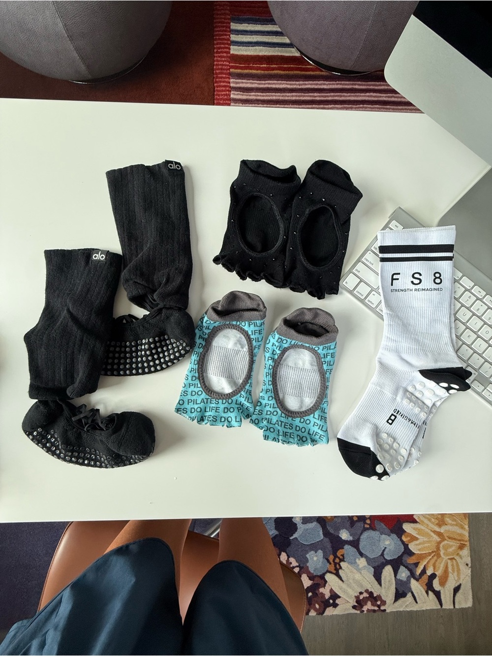 Set of ALO Yoga and others Reformer Pilates and Barre Grip Socks